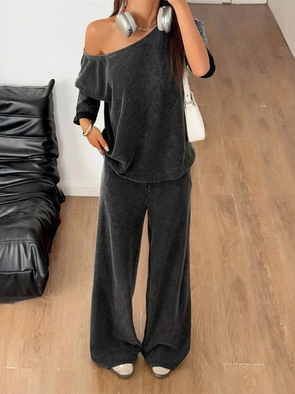 Boat Neck Top and Wide Leg Pants Set Black Trendsi 33f2e82d84f942bd8384168667baf14a-Max-Origin