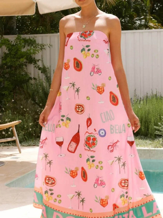 Printed Strapless Summer Maxi Dress Pink Trendsi 344ed375-4c5b-4550-a8d4-8220257d1afa-Max-Origin