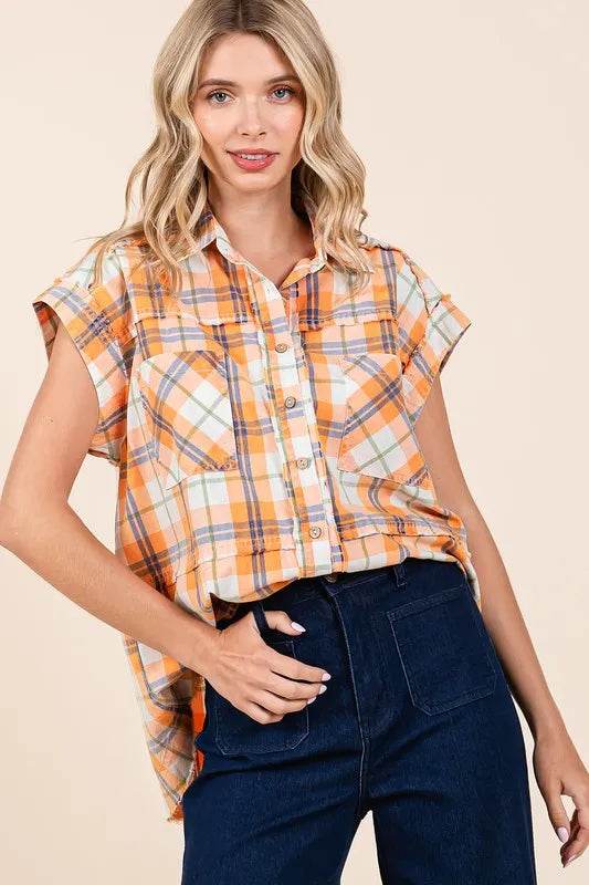 Mittoshop Mineral Wash Plaid Button Down Shirt Trendsi 34d75852-177e-4856-8f39-f141c4980803-Max
