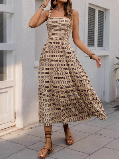 Printed Tiered Wide Strap Midi Dress Camel Trendsi 34d9c962-510a-4110-a92a-610c623fa627-Max