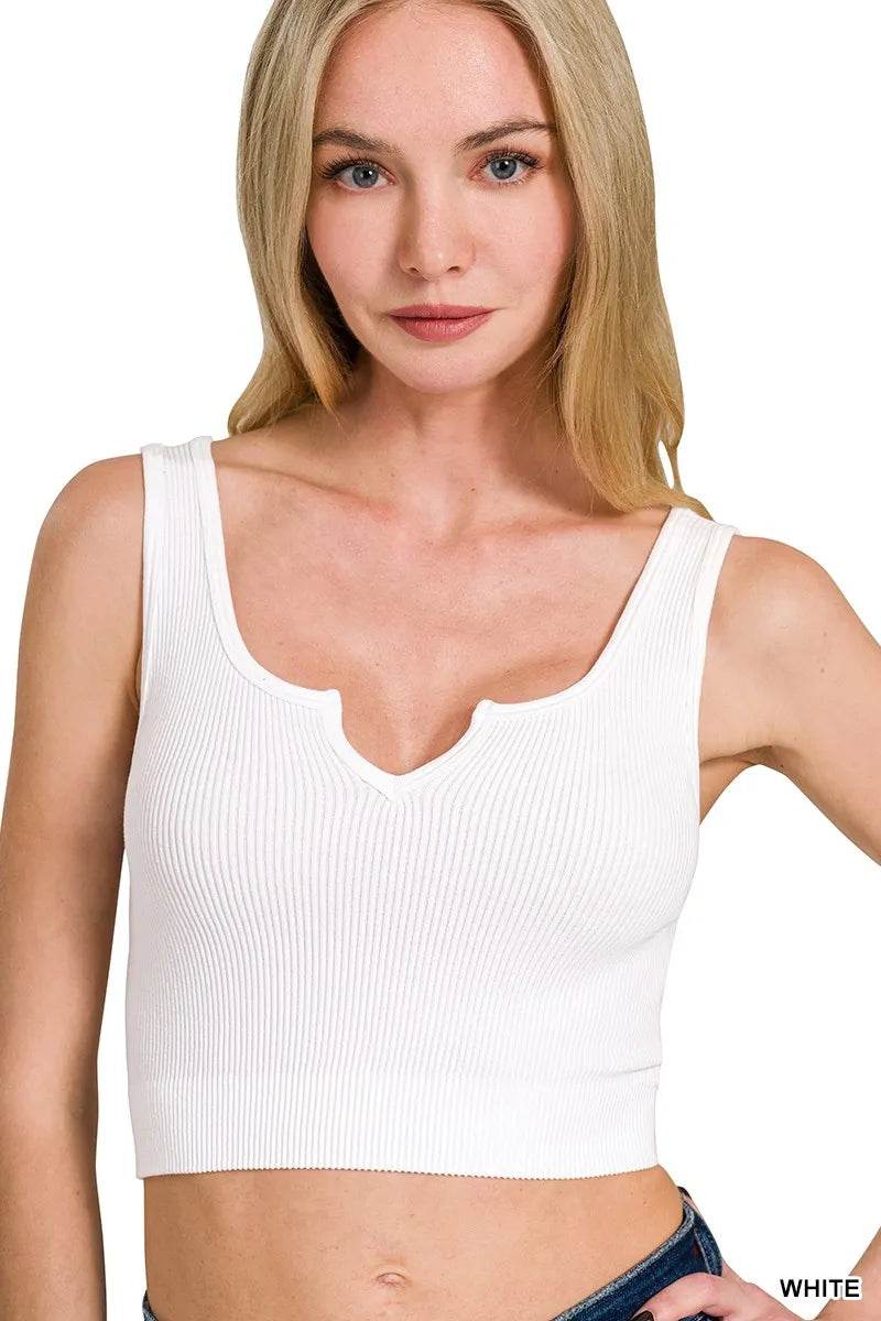 Zenana Seamless Split Neck Bra Tank Top WHITE Trendsi 34e1d991f5f346e8bda361d6c29cf3b0-Max-Origin