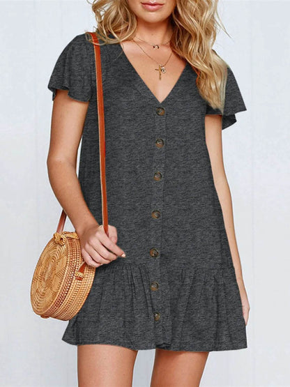 Ruffled V-Neck Mini Dress Black Trendsi 34efd0ce-b2fe-459f-9480-a241d49fbe80-Max-Origin