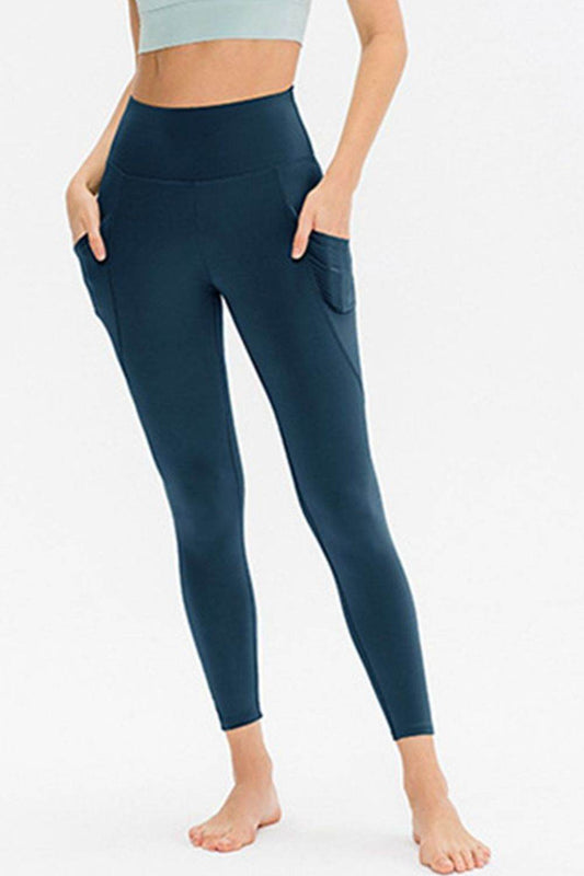 Slim Fit Long Active Leggings with Pockets Deep Teal Trendsi 351a3061260a4ac39950b1523fcbced9-Max