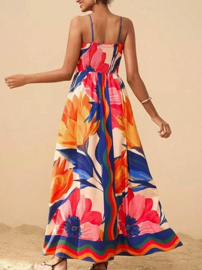 Smocked Printed Spaghetti Strap Maxi Summer Dress Trendsi 352b76622e7c40b18f323ead7298032a-Max-Origin