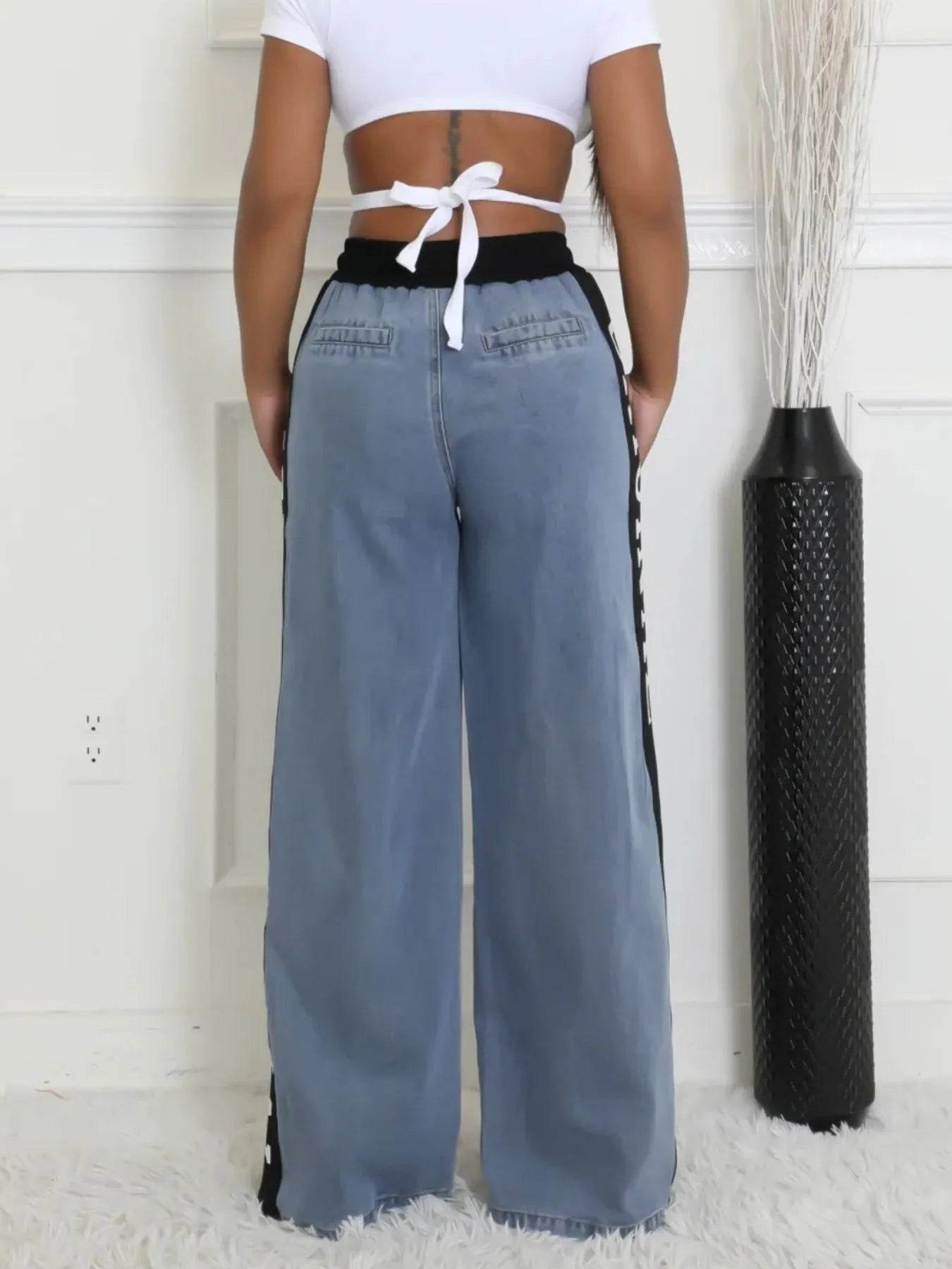 High Waist Wide Leg Denim Jeans with Side Letter Print Trendsi 35944daa-d1f6-471a-bf41-ba88aceea3da-Max-Origin