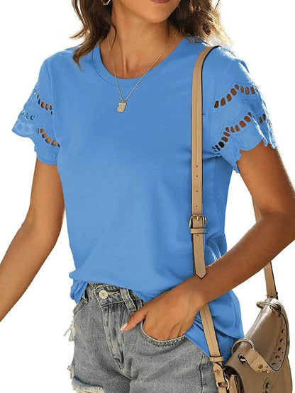 Round Neck Short Sleeve Casual T-Shirt Trendsi 35aa7bc2f3744b6f8a8a35f62e9056e5-Max-Origin