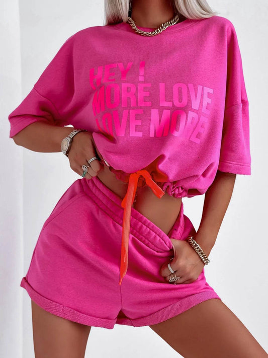 Letter Graphic Top and Shorts Set Trendsi 35b3678d408b403ba8a4762588a734c2-Max-Origin