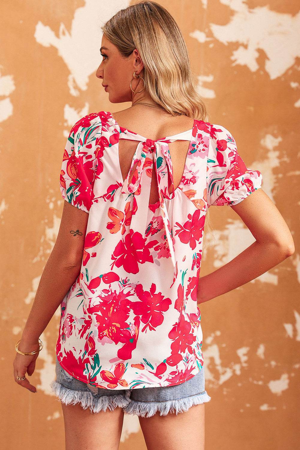 Floral Tie Back Square Neck Blouse Trendsi 35d53aa0a46647cc88bc4d23a49545c9-Max