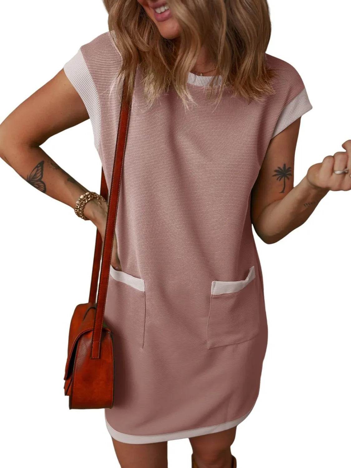 Round Neck Cap Sleeve Mini Dress Trendsi 35e13b0a-dafe-4926-84dc-093d28a84de0-Max-Origin