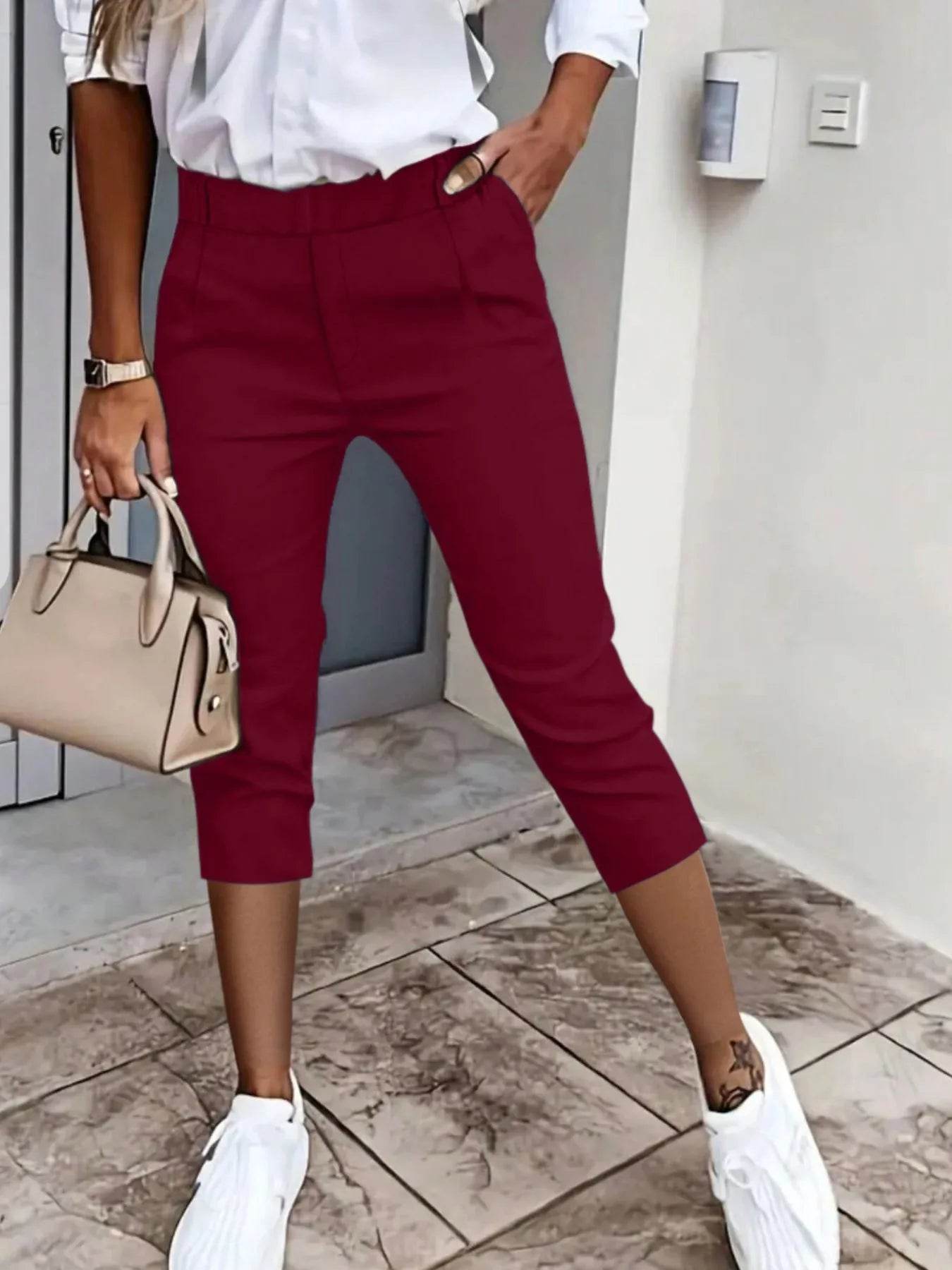 Pleated Detail Pants with Pockets Burgundy Trendsi 35f2a19d-3c37-4a55-8fbb-50194c9e05b5-Max-Origin