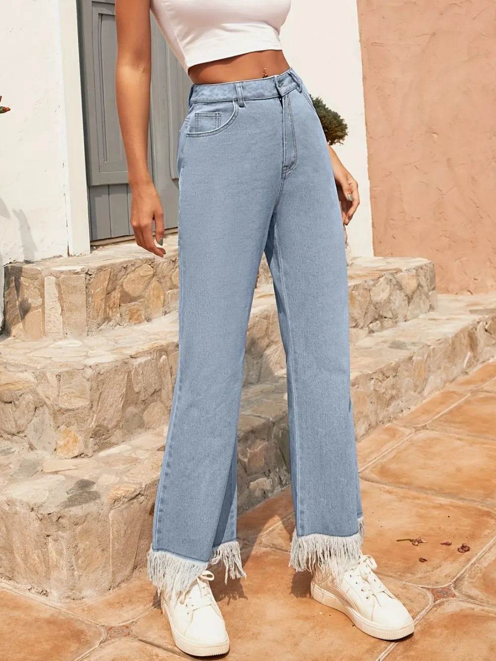 Raw Hem Bootcut Jeans with Pockets Trendsi 362c59b4-7650-48cb-8bd9-2158bb28c55e-Max
