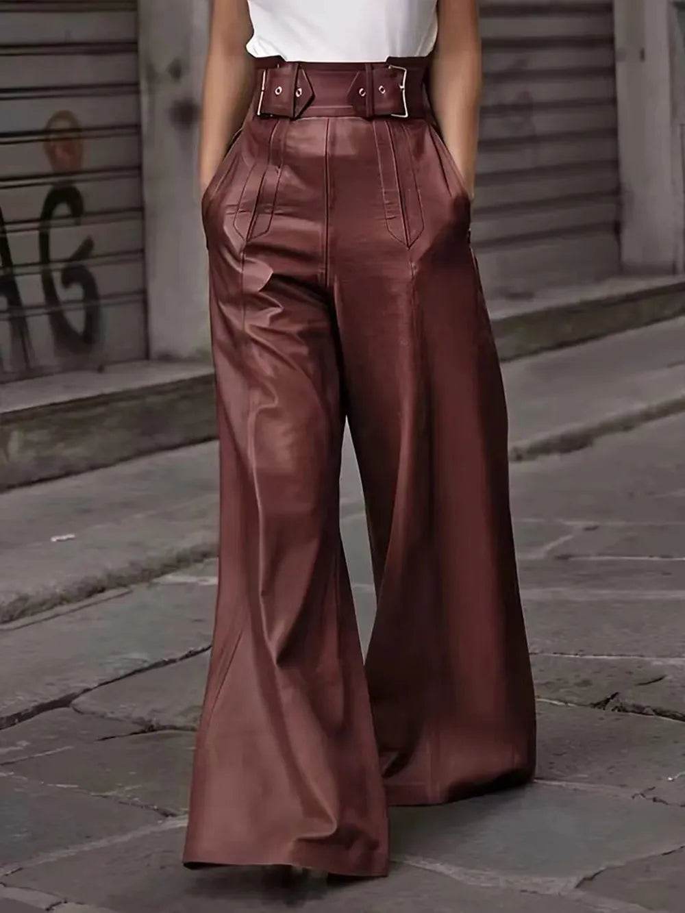 Half Elastic Waist Wide Leg Pants Burgundy Trendsi 36632d99-3efa-43a1-903a-d2392faa262c-Max