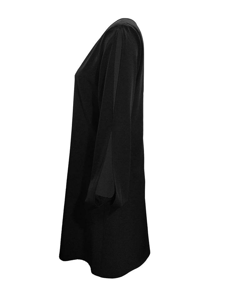 Cutout Long Sleeve Round Neck Dress Trendsi 366b6fbf89af469fad4a62b3a792ad7e-Max