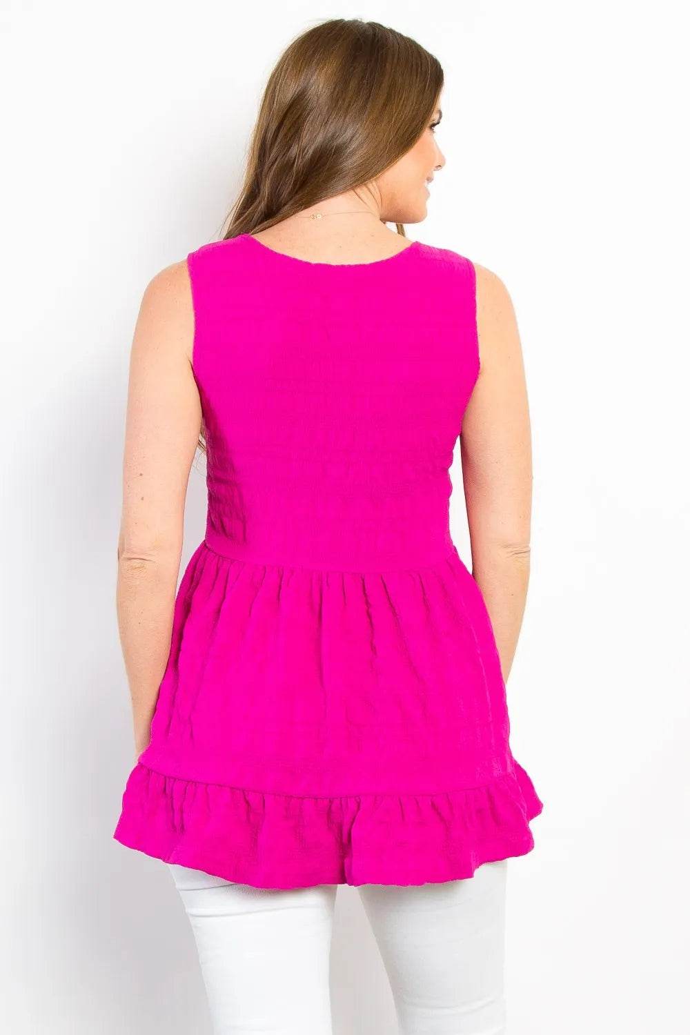 Be Stage Ruffled Sleeveless Babydoll Top Trendsi 3673f855-bc84-4e59-a5bb-1d1dd78bf8c6-Max