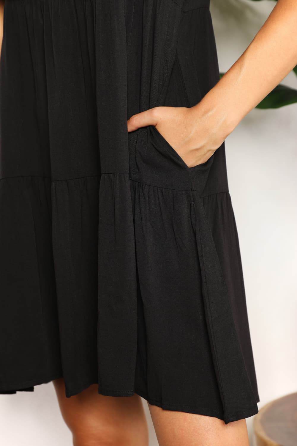 Mandy V-Neck Flounce Sleeve Tiered Dress Trendsi 36b1c5b6294e46dca1252afaac37e8fb-Max