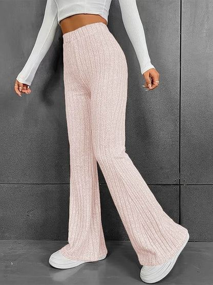 Ribbed High Waist Bootcut Pants Trendsi 36b8d0ea-3640-499d-a3ba-1fa9cc0399c8-Max