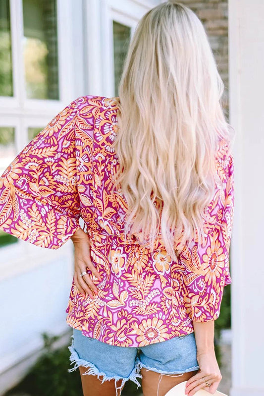 Floral V-Neck Tie Front Ruffled Blouse Trendsi 36c35d20d17a4331a5ba399bd64d091d-Max