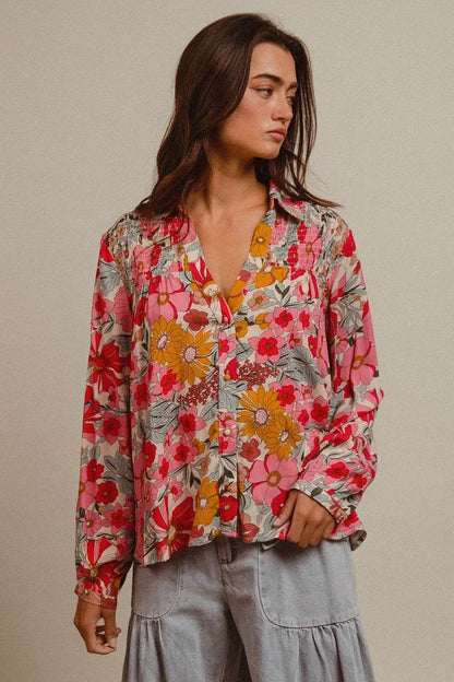 BiBi Woven Floral Printed Shirt Top Trendsi 36c85baf1d204037aabc8b6ac1f8f01a-Max-Origin