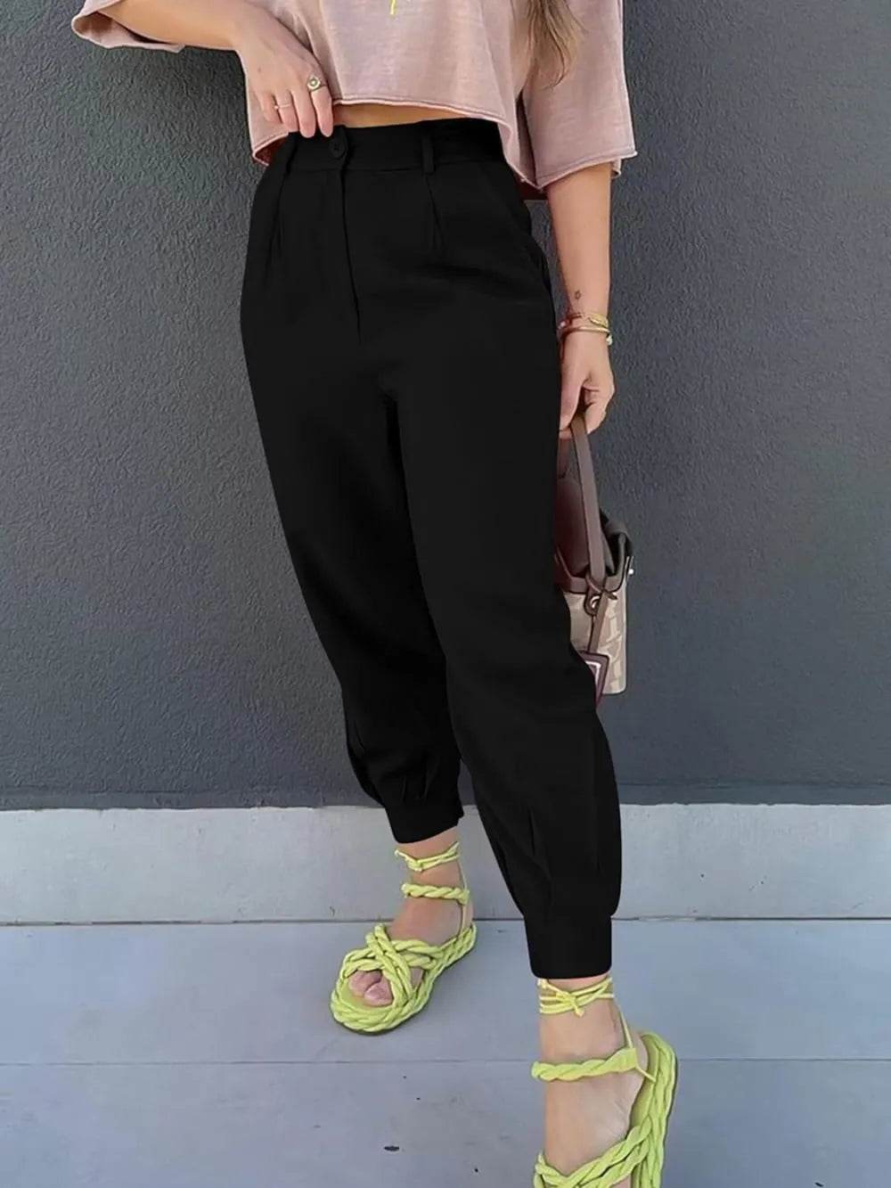 High Waist Cropped Pants Trendsi 36e1c814-c42d-437b-86da-e46565f492a1-Max