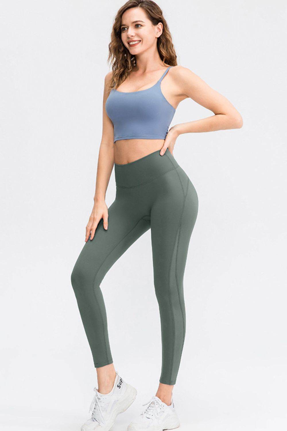 Wide Waistband Slim Fit Long Sports Pants Trendsi 3710d49a2c734daa91788f54da357002-Max