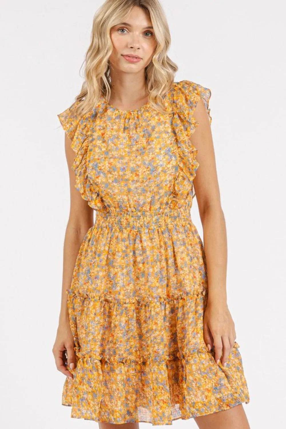 Mittoshop Ditsy Floral Print Ruffle Chiffon Mini Dress Trendsi 3736f68d-aecd-4992-a311-63685d933356-Max