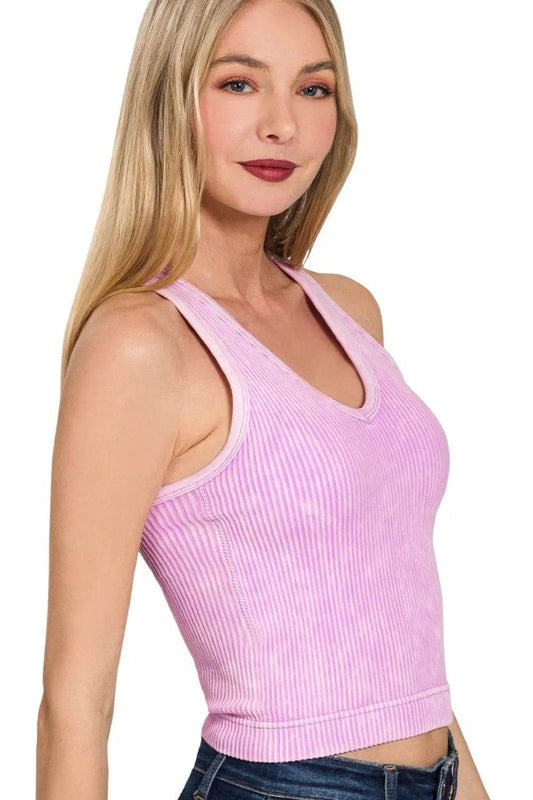 Zenana Washed Ribbed Seamless Bra Padded V-neck Tank Top B LAVENDER Trendsi 37e19871-c9d4-4d25-8b5d-912ca88195be-Max-Origin