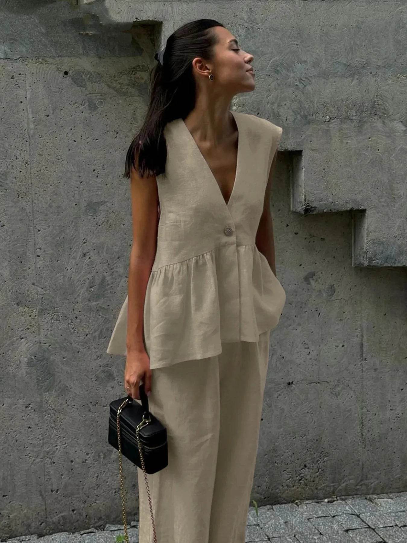 V-Neck Vest and Pants Set Trendsi 38162a06cd17471095891dab18ee0bef-Max-Origin