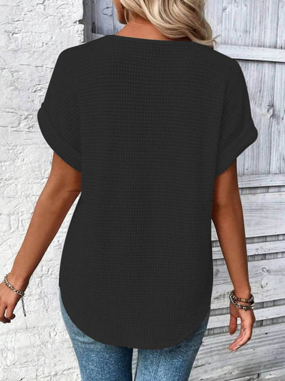 Crochet Lace Short Sleeve Casual T-Shirt Trendsi 38172f95-1c42-42e8-9dfb-405da37d1693-Max-Origin