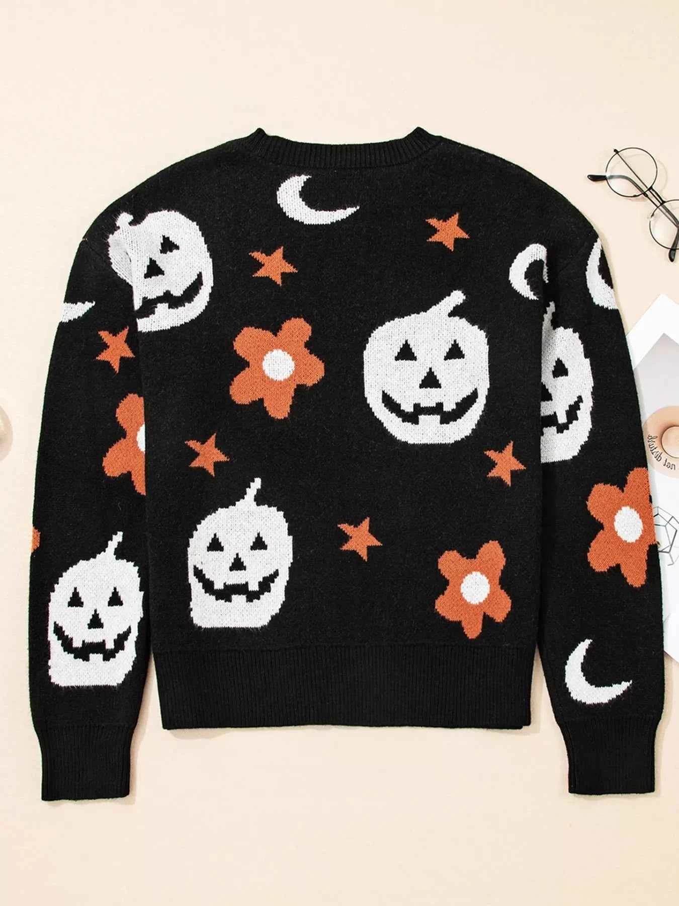 Halloween Gothic Pattern Long Sleeve Sweater Trendsi 3836cf8f1345469d974f10b39039cc51-Max-Origin