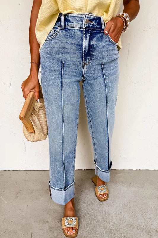 High-Waisted Wide-Leg Cuffed Jeans Trendsi 3840eaca-26f9-4107-91b1-df2bb49ae652-Max-Origin