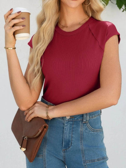 Round Neck Cap Sleeve T-Shirt Trendsi 38446a55-8b93-4a90-85be-c9ac0cffbbe1-Max-Origin
