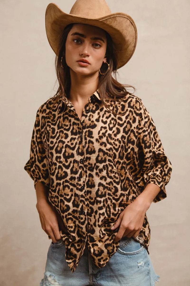 BiBi Leopard Prints Overseized Short Sleeves Top Trendsi 3871f9d65e1e45ceae031a6488920157-Max-Origin