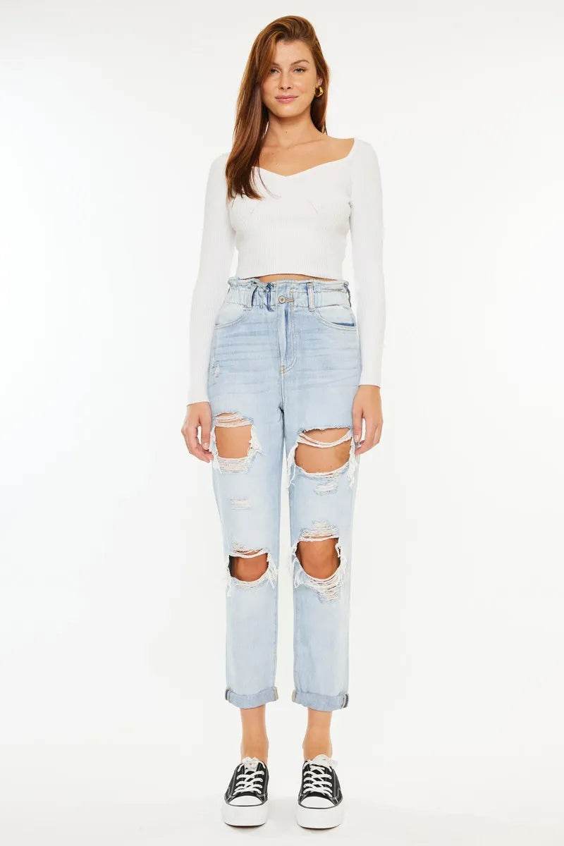 Kancan Open Pack Paperbag Mom Jeans Trendsi 3874c165ac89456fa5659a56092b0489-Max-Origin