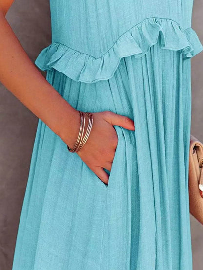 Ruffled Sleeveless Tiered Maxi Dress with Pockets Trendsi 388bc89b-495d-4f33-ac45-9e214b06f574-Max