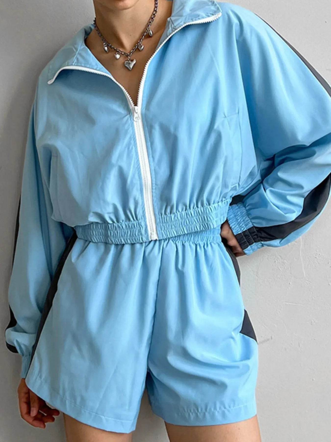 Zip Up Long Sleeve Jacket and Shorts Set Sky Blue Trendsi 38aaba93-2ab7-47a3-8868-f080165ca8b2-Max-Origin