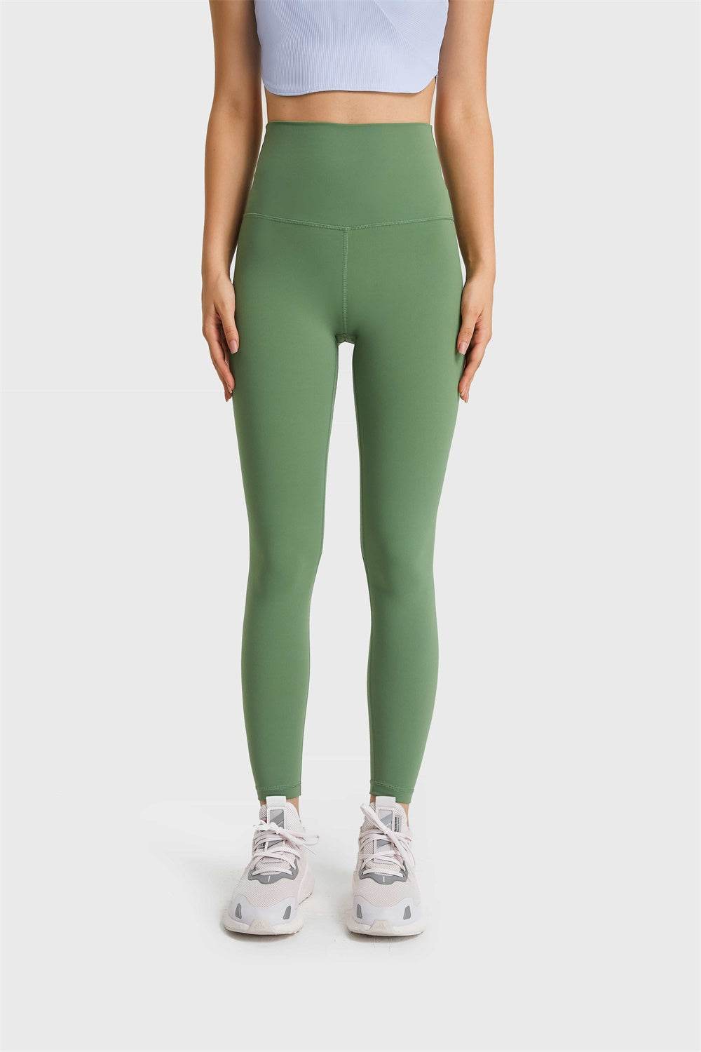 Millennia Ultra Soft High Waist Leggings Green Trendsi 38c12624bcba4b08ad6d9b1d99b766a1-Max