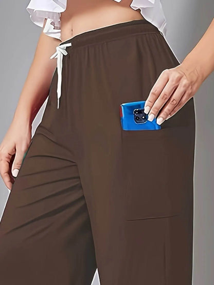 Drawstring Wide Leg Pants with Pockets Brown Trendsi 38fbfd2a-d72d-441f-b937-206b01fee60b-Max-Origin