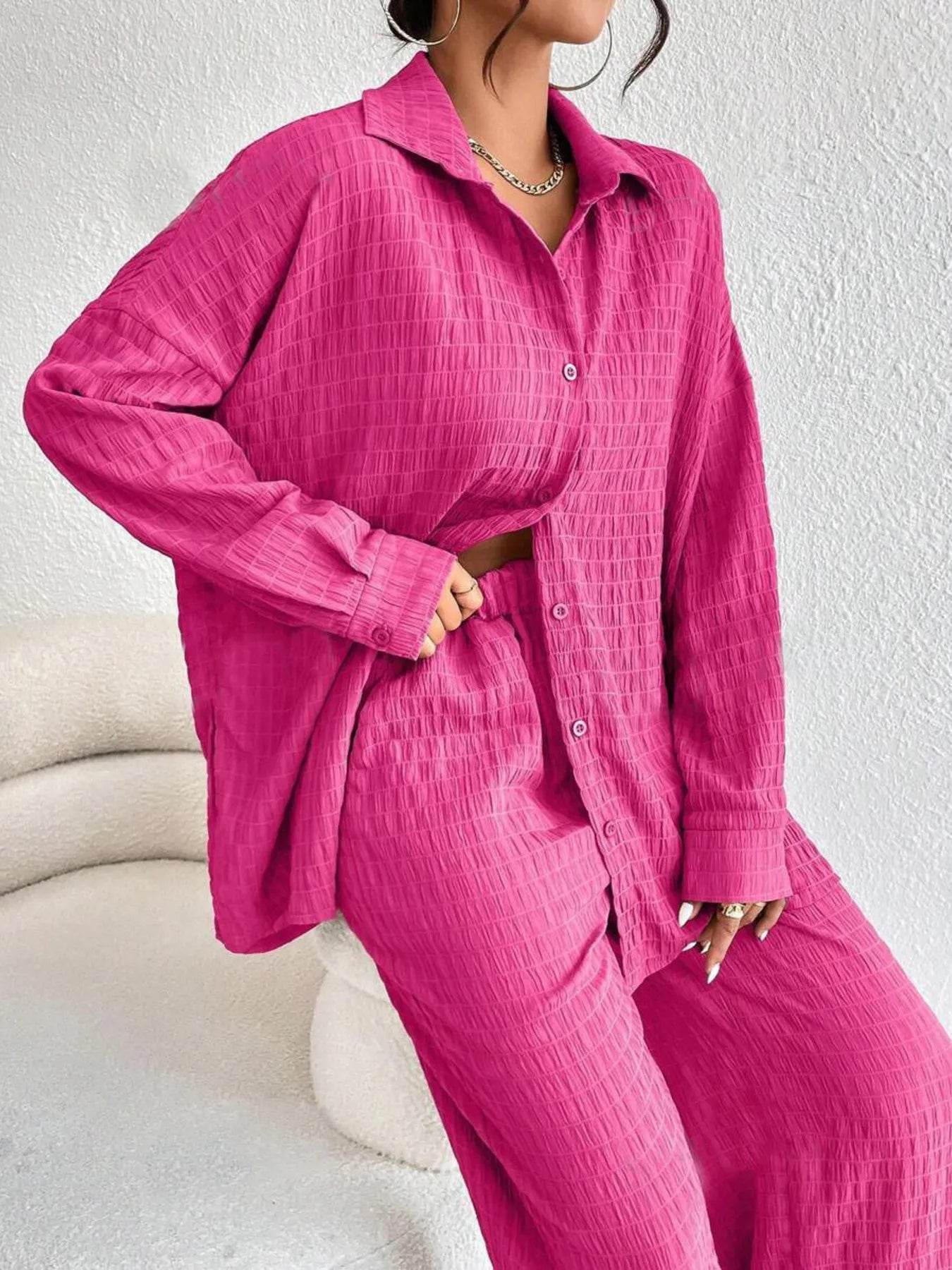 Button Up Long Sleeve Shirt and Pants Set Trendsi 390d8abe17a34cb5bb05a8aed1da98f1-Max-Origin