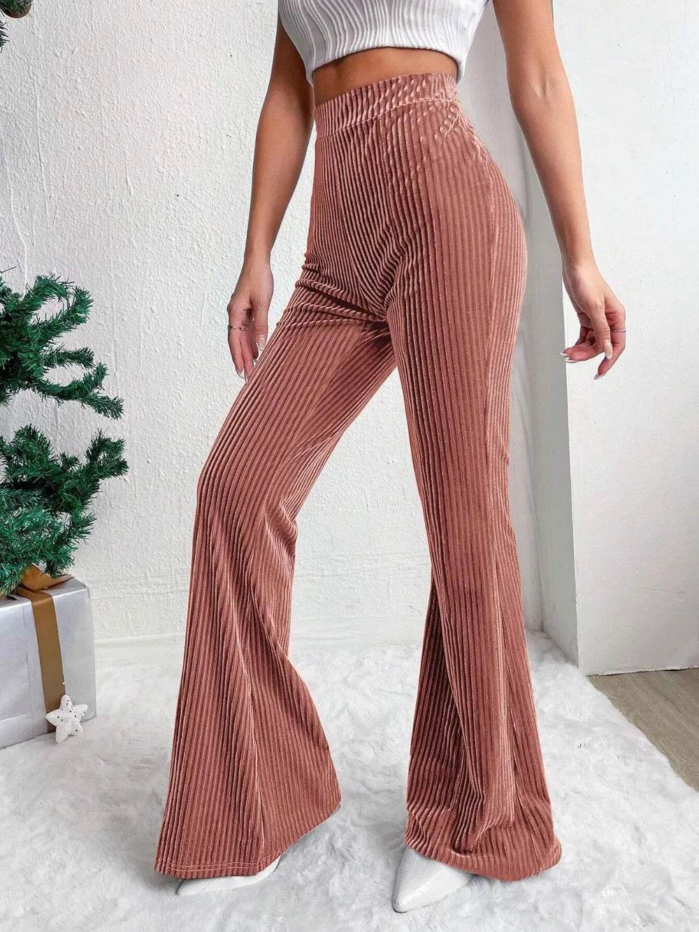 High Waist Flare Pants Trendsi 3925fc9b-6f90-4fb0-a090-9ec54a508ac5-Max