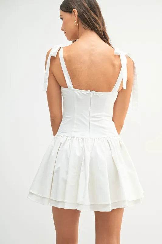 MABLE Shoulder Tie Corset Panel Mini Dress Trendsi 39348d5320174b9c8b06e2264e858d90-Max-Origin