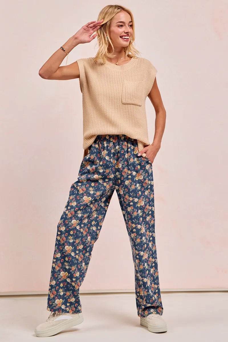 BiBi Washed Floral Print Wide Leg Jeans Trendsi 3948edb67362461db0f0f30adb558e4b-Max-Origin