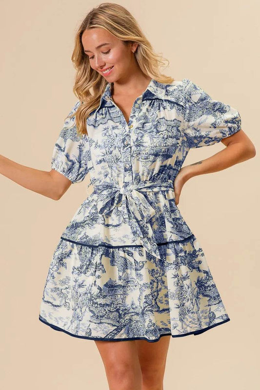 BiBi Woven Printed Tiered Dress NAVY Trendsi 394a72a394a1456d8958febeff8f1a75-Max-Origin