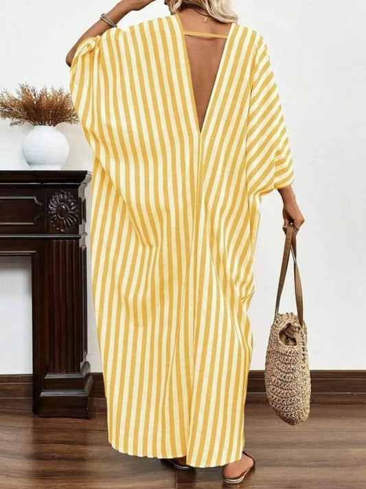 Striped V-Neck Maxi Dress Trendsi 3956e70af82d44928ef35f123431fb4e-Max-Origin
