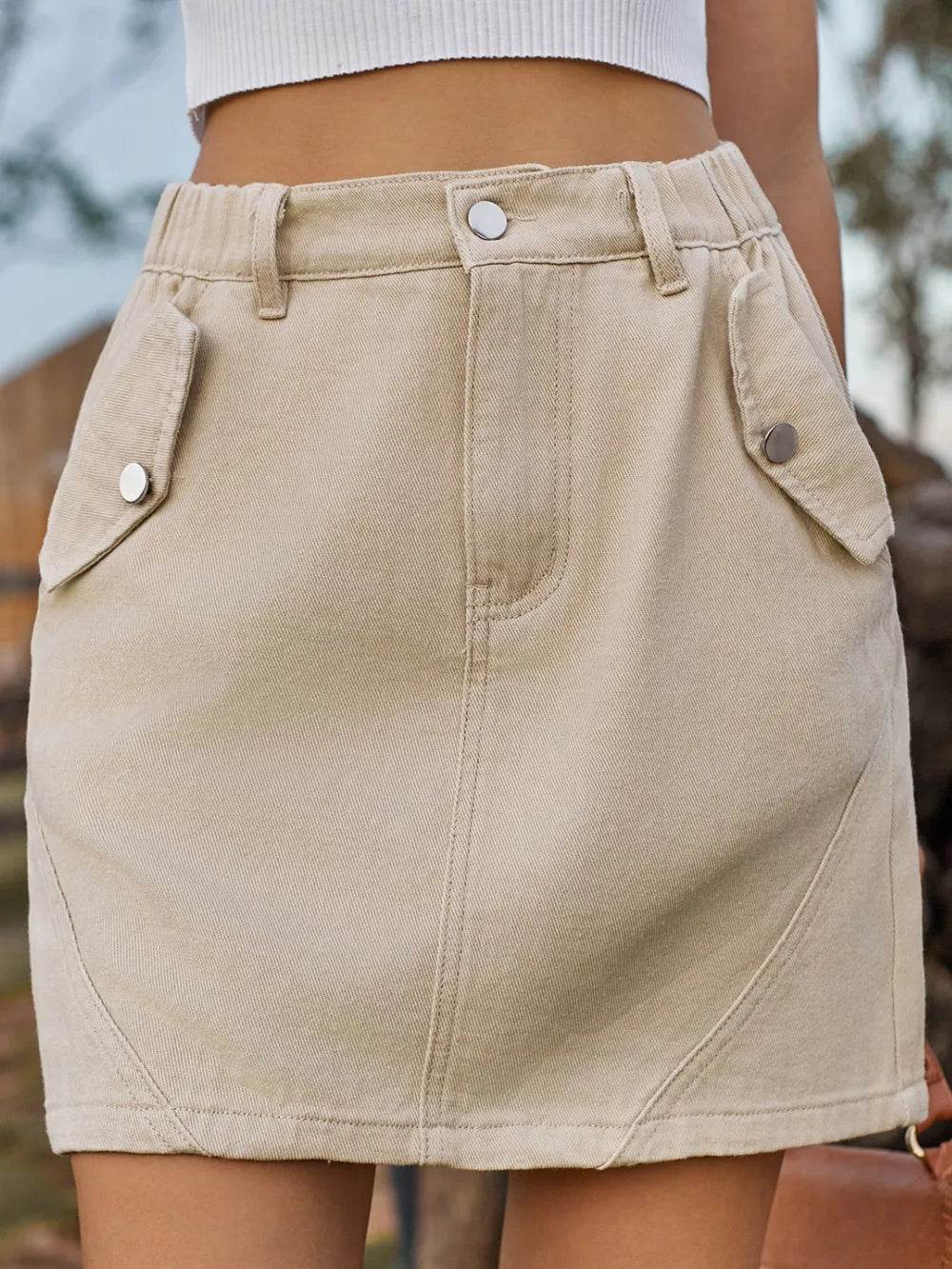 Pocketed Buttoned Mini Denim Skirt Trendsi 399386aa-f9df-4024-bd06-c291983ad935-Max