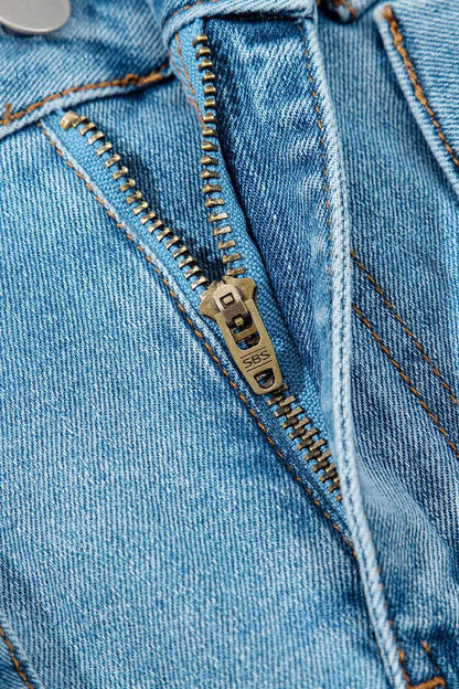 Acid Wash Bowknot Details High Waist Denim Skirt Trendsi 39b9097a-752a-403c-8b2d-cf5e6c605f23-Max-Origin