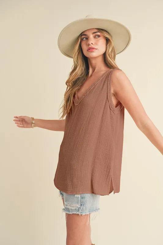 Aemi + Co V-Neck Wide Strap Tank Caramel Trendsi 39e64ef9-47fc-4068-bf0f-ab5f63a98d49-Max