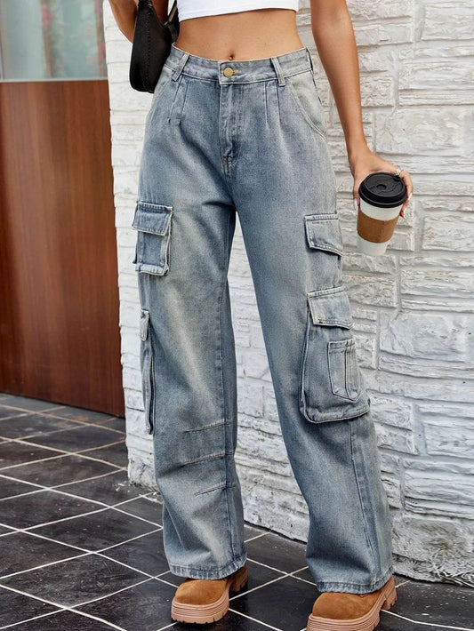 Washed Jeans with Pockets Light Trendsi 39ea0eb6-adcd-4831-b811-c29cbd27e9ab-Max