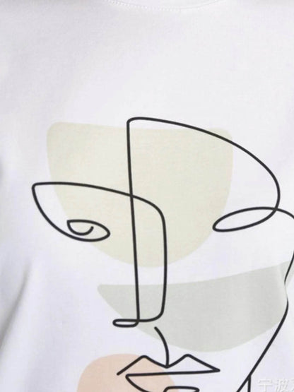 Abstract Face Graphic Casual Round Neck T-Shirt Trendsi 3a085fc8-af82-4f32-b9d6-8c5c7b4f0508-Max-Origin