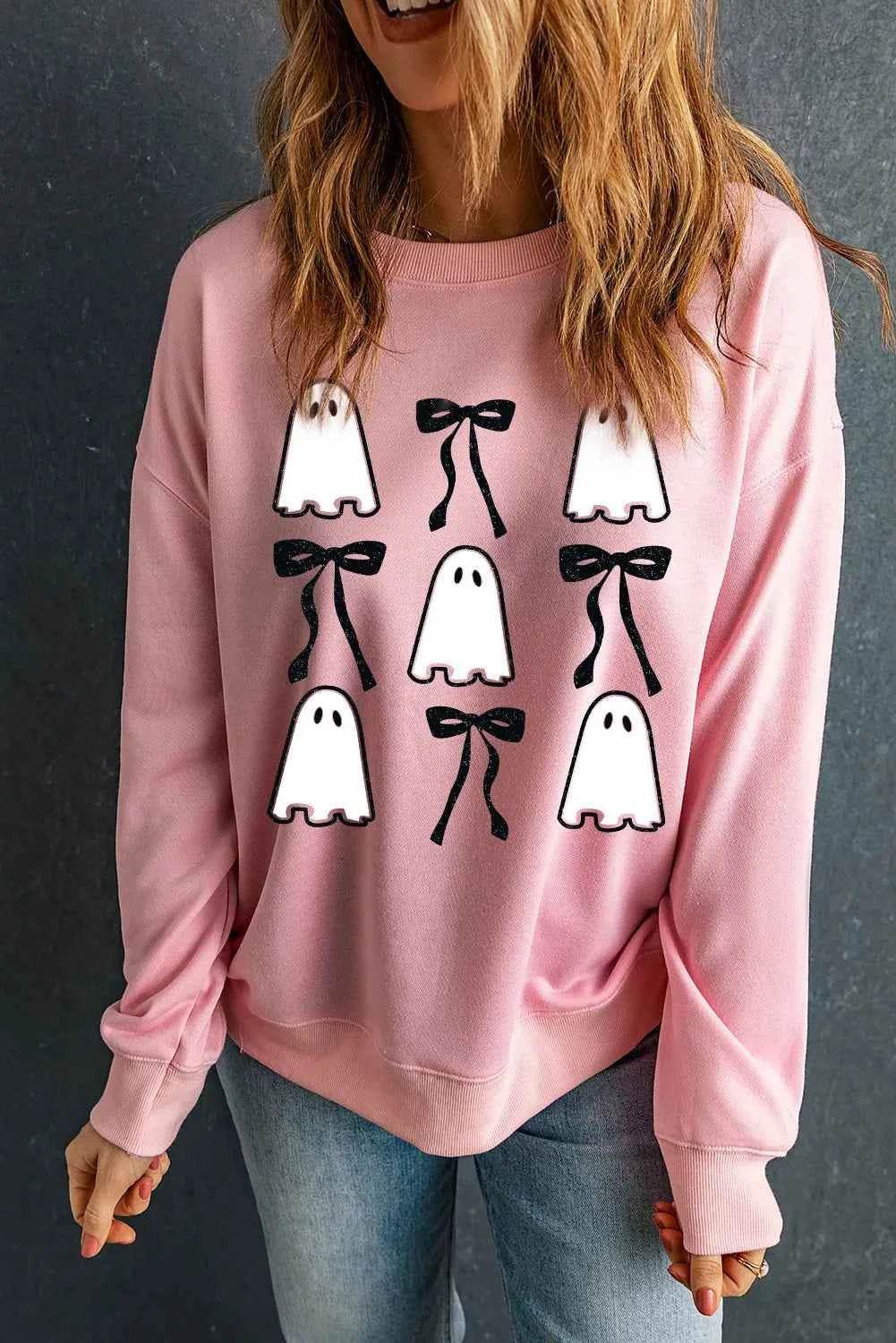 Ghost & Bow Round Neck Long Sleeve Sweatshirt Trendsi 3a241113-76eb-4b43-8578-506d25881531-Max