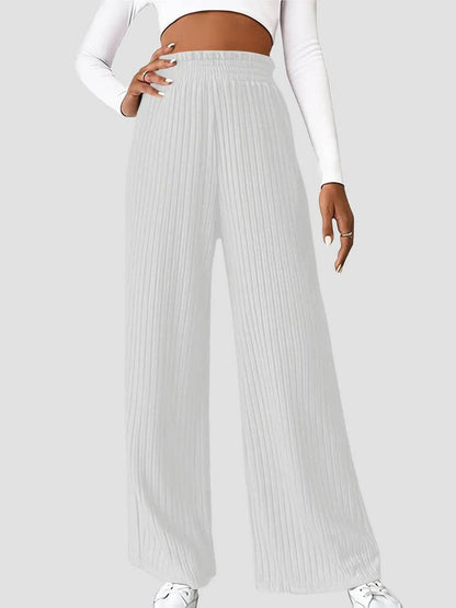 Ribbed High Waist Pants White Trendsi 3a3f9fe5-8d82-4193-904f-bb7898021442-Max